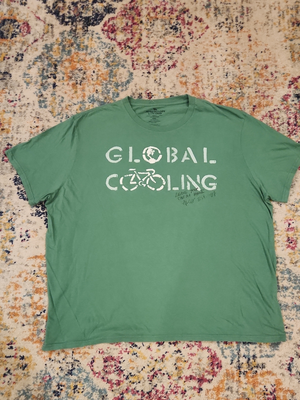 American Living Green 'Global Cooling' Short Sleeve Graphic Tee